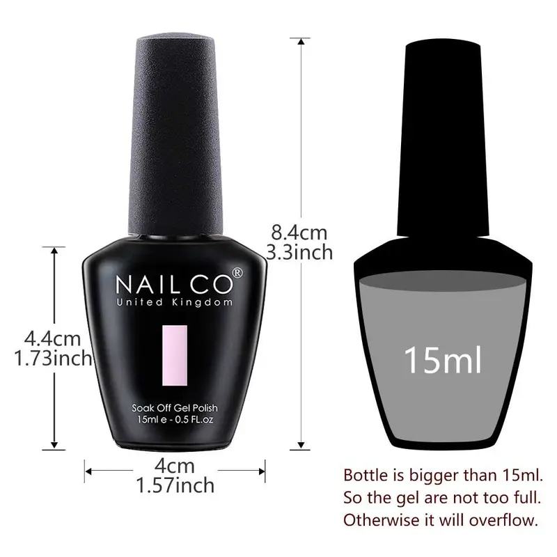 15ML Nail Polish, Summer Colorful Nail Gel, Soak off UV Gel Nail Art Gel, Nail Art & Nail Polish for Women & Girls 1