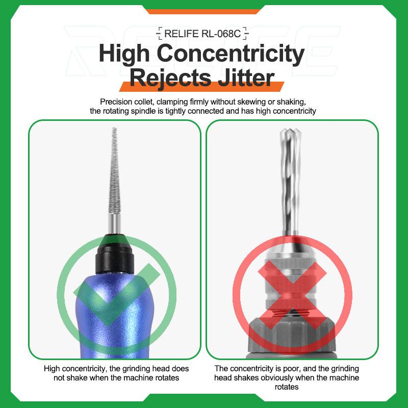 RELIFE RL-068C Speed Adjustable Electric Grinding Pen Multifunction Smart Rechargeable Sanding Tool For Mobile Phone Repair 2