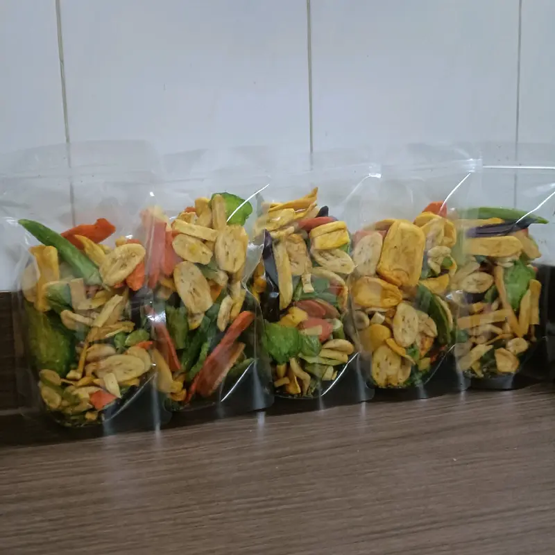 Combo1kg : 5 túi trái cây sấy thập cẩm hàng loại Nguyên A giòn ngọt thơm ngon Ăn vặt  Snack Food 0