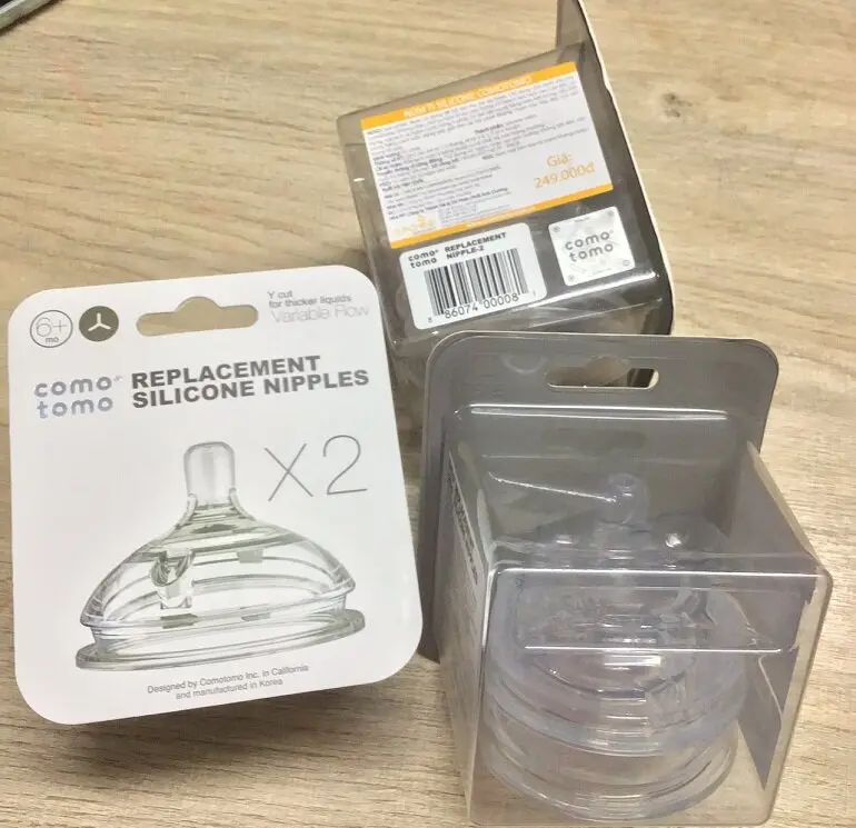 Hộp 2 Núm Ti Bình Sữa Comoto Chính Hãng size 1, 2, 3 tia, Y cut