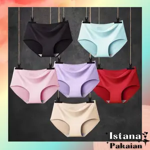 Istana - 2014 Celana Dalam Wanita Mid WaistTanpa Jahitan CD Brief Seamless polyester L Motif Spandex