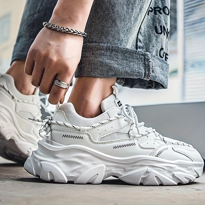 Product Introduction of 2025 New Arrival Men'S Versatile Sports & Casual Sneakers - Mesh High-Top Running Shoes with Stylish Lace-Up Design, Thick Sole for Outdoor Activities & Everyday Wear, Casual Footwear | Trendy Sneakers | Comfortable Footwear 9