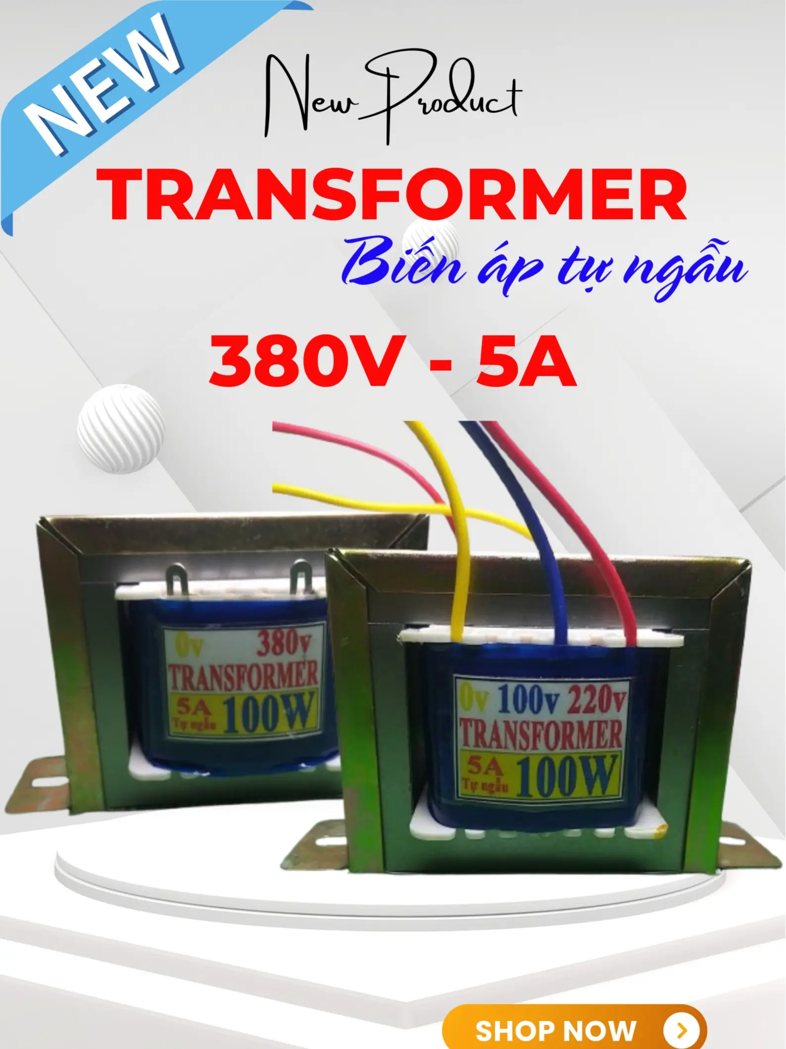 Biến áp nguồn 380v 5A sang 220v/100/110VAC và 220v sang 100v/110v hàng chất lượng