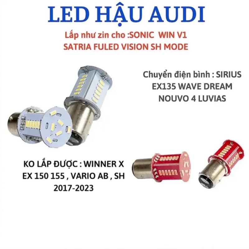  Đèn Led Hậu Nháy Audi 30 Tim 2 Chân Cho Xe Honda Future Wave Sirius Winner V1  vision 