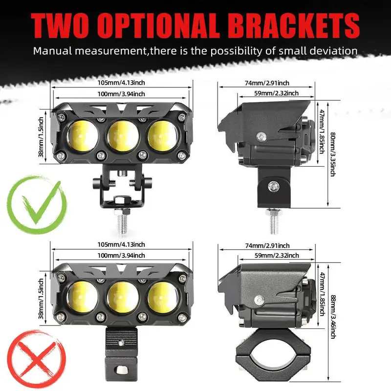 (Beli dua lampu dan dapatkan saklar gratis!!!)LAMPU LED TEMBAK LASER SQL 3 MATA LUMINOSLED Q9 Hi LOW MOBIL MOTOR 2 WARNA SUPER TERANG 2