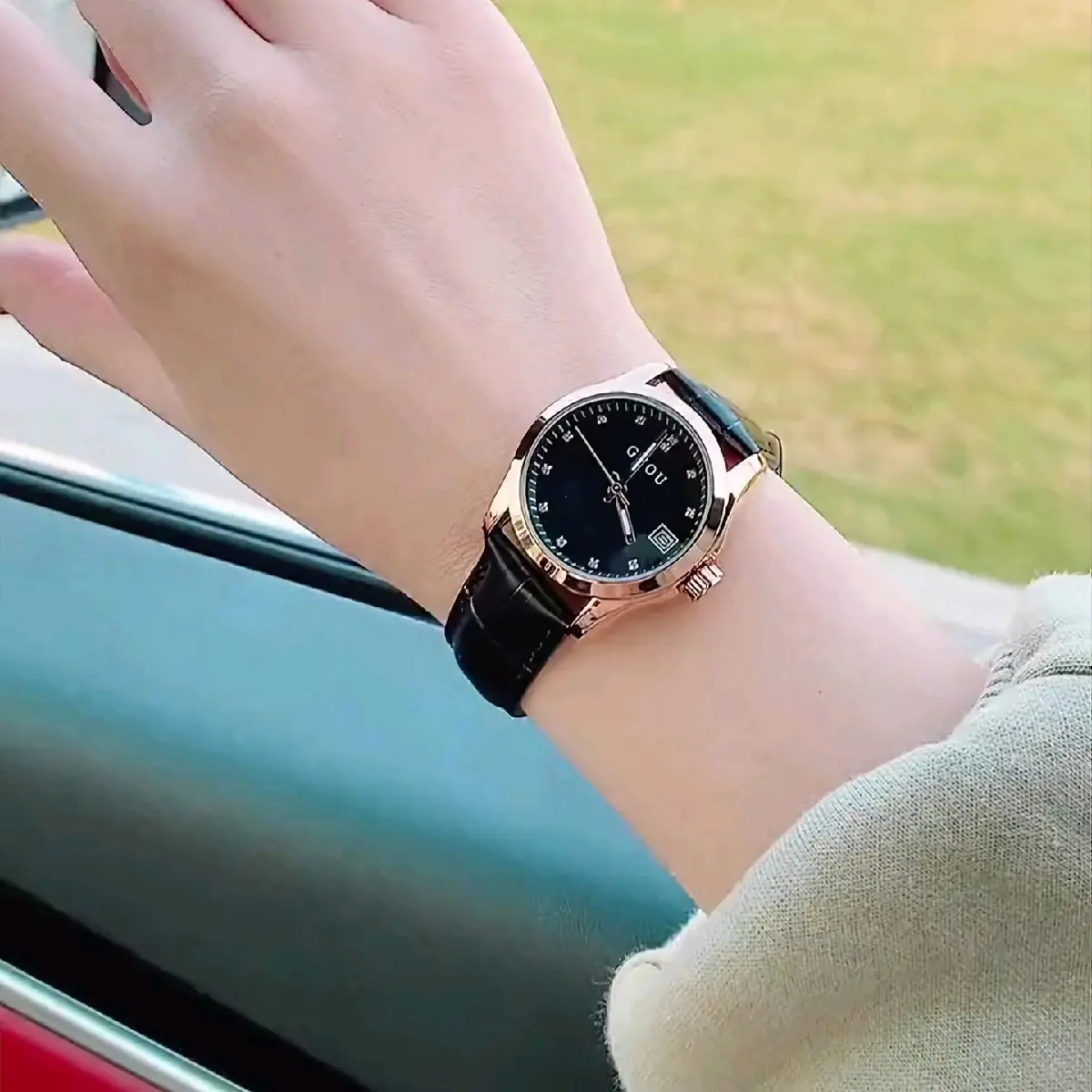 Đồng Hồ Guou Kim Đá Đen Nữ  Đeo Tay Watch