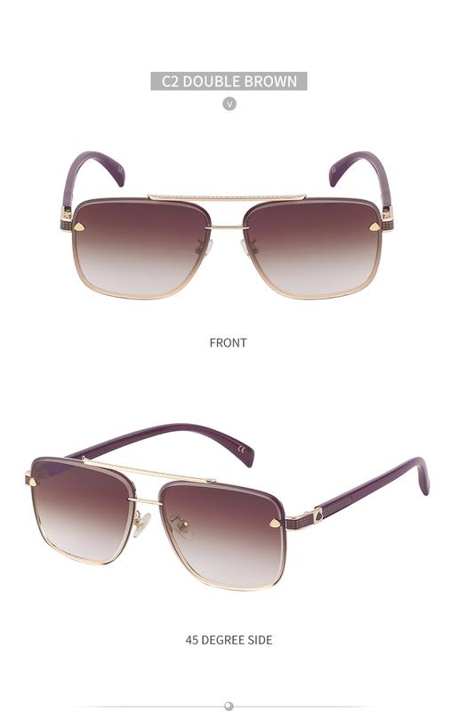 Product Introduction of Men's Glasses 2023 New Retro Metal Double Beam Sunglasses Square Frame Trimming Driving Sunglasses 17