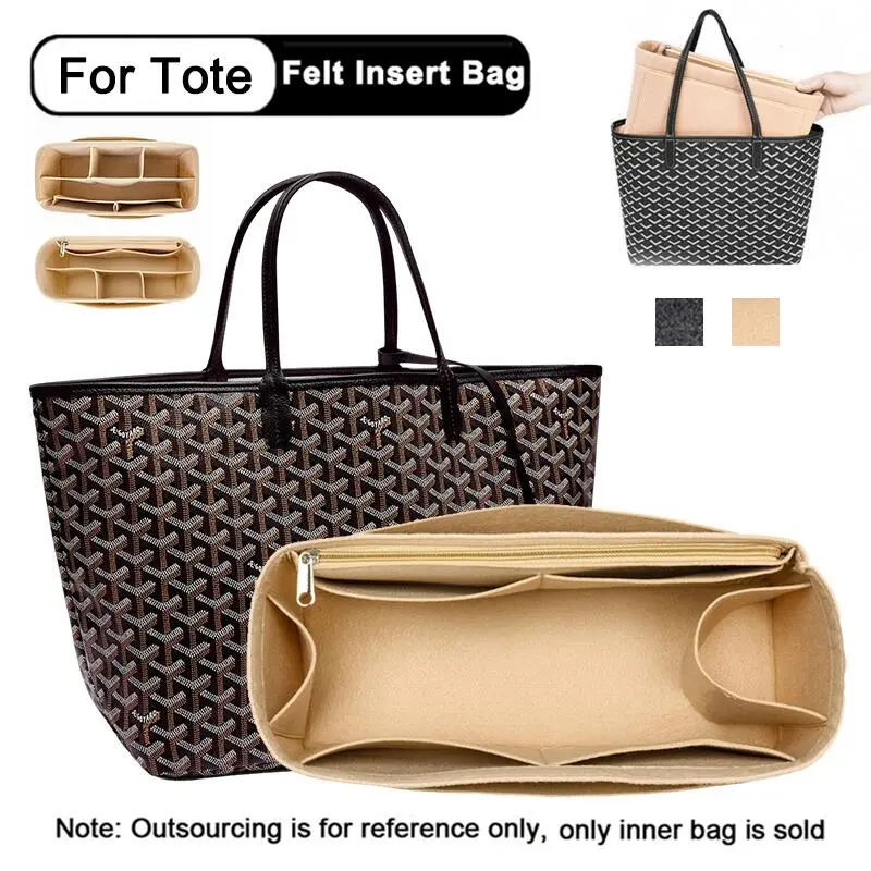Felt Insert Organizer For Go Yard Gm Pm Mini Tote Bag Women's Handbag Inner Purse Travel Cosmetic Liner Bags Shaper Inner bags  lining bags  storage bags  middle bags Storage bags