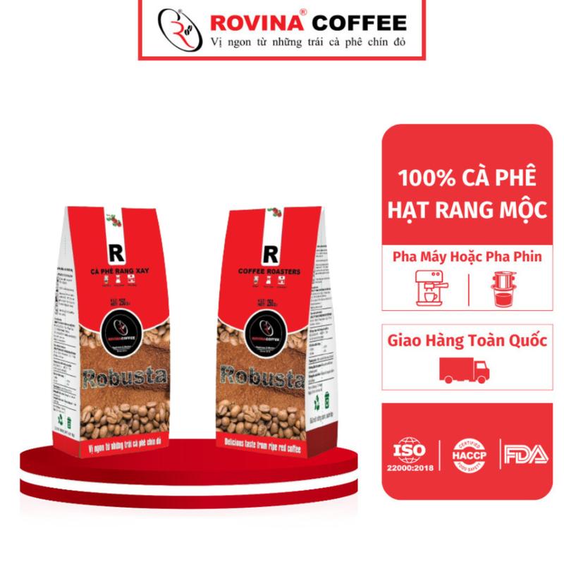 Cà Phê Hạt Robusta Việt Nam – Pha Máy – 250 Gr Hương Vị Cân Bằng Mùi Thơm Nhẹ, Vị Êm Thương Hiệu Rovina Coffee 0