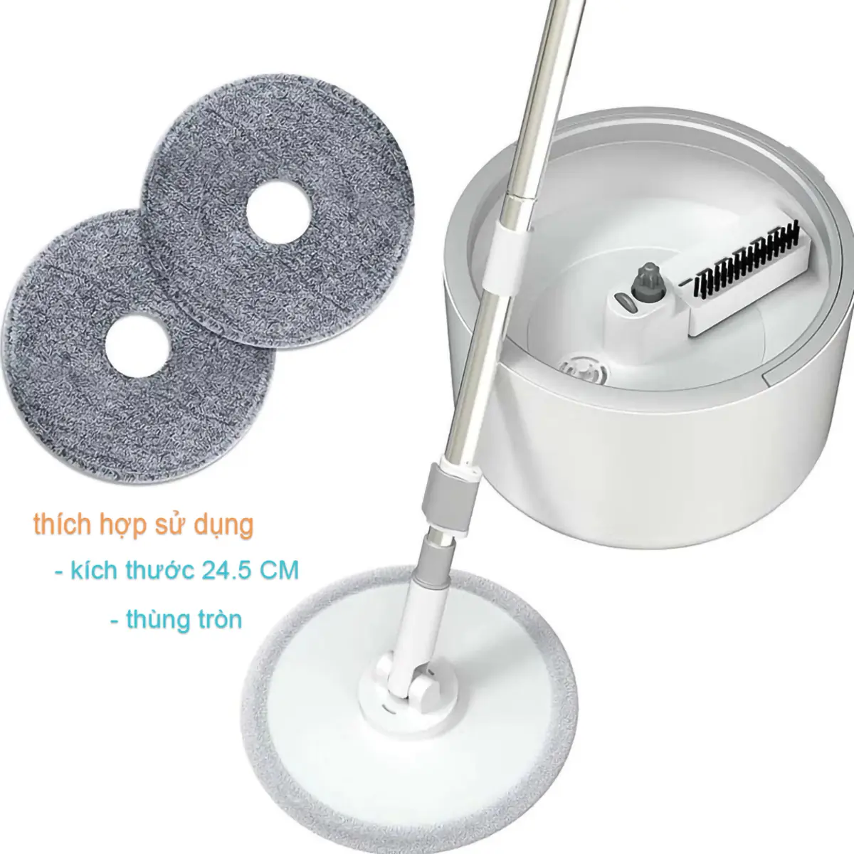 Miếng vải thay thế bộ lau nhà K8 K9 MOP tách nước bẩn Miếng giẻ lau tròn thay thế
