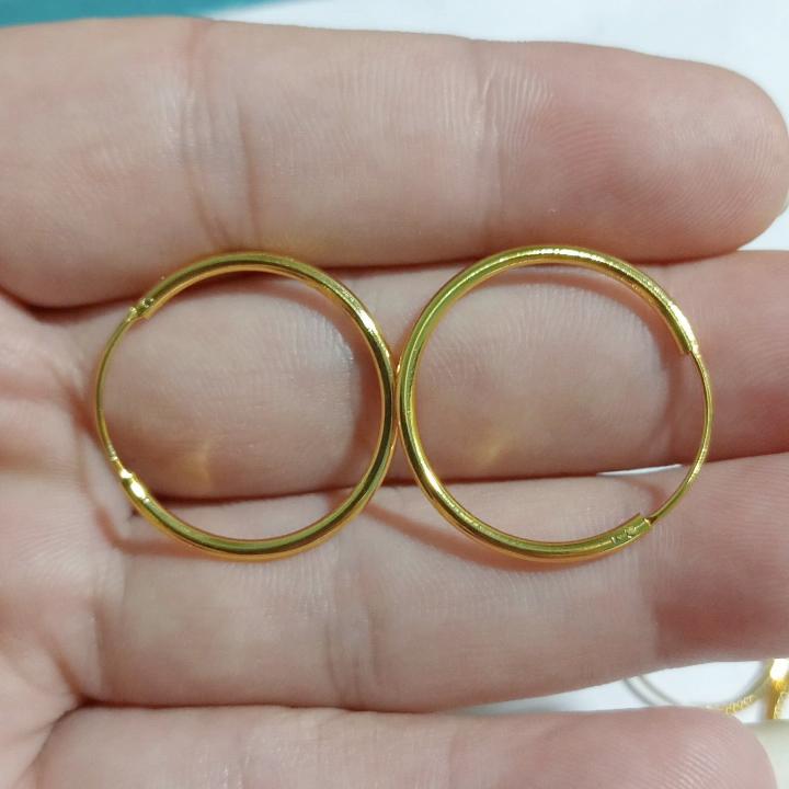anting gipsy titanium dewasa polos besar gol anti karat terlaris TERLARIS Earrings Kulit Emas 7