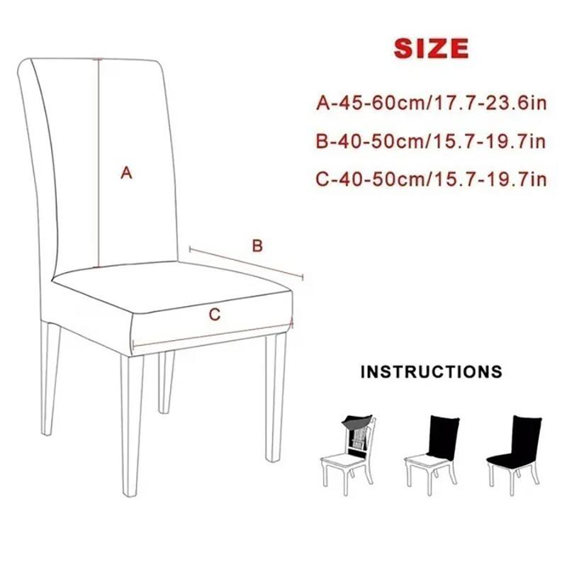 Modern Printed Chair Cover, 4/6pcs Removable Elastic Chair Slipcover, Simple Comfortable Breathable Reusable Chair Cover, Chair Cover for Home Dining Room Hotel 3