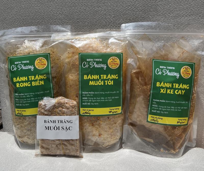 COMBO 900GR (TẶNG 1 BT MUỐI SẶC): BÁNH TRÁNG MUỐI TỎI-RONG BIỂN-XIKE CAY (3 TÚI 300GR) Ăn Vặt Food Thức Ăn Snack rong  biển com  chay