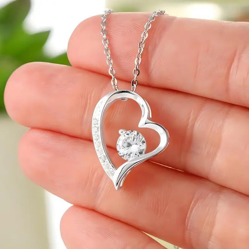 Pendant Gift Box Set, 1 Count Heart Shaped Pendant Necklace with Box, Stainless Steel Love Necklace for Aunt & Niece, Gift for Mother's Day, Birthday, Festival, Best Friend Gifts 5