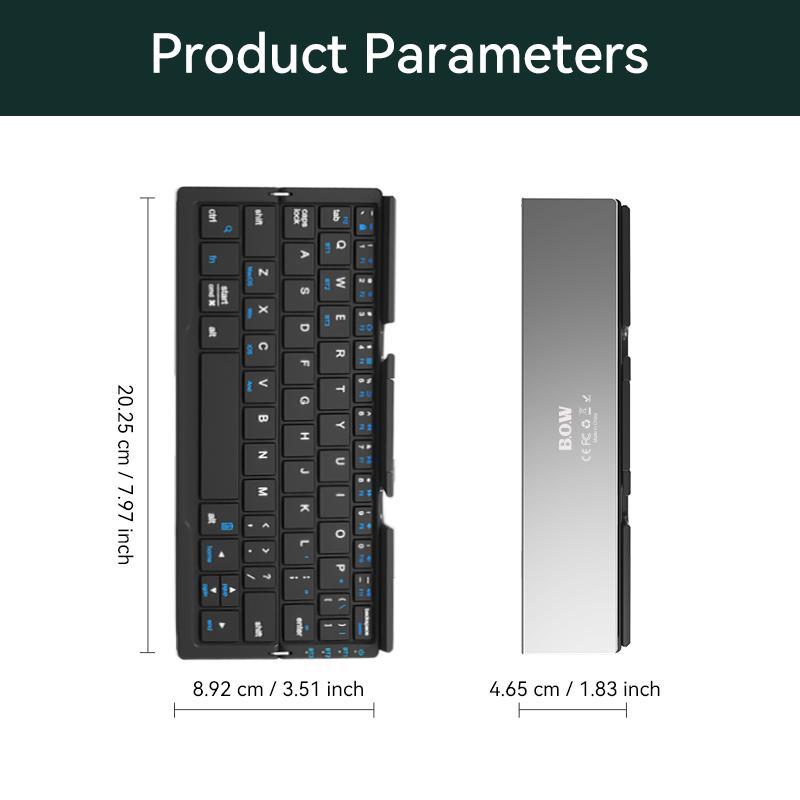 Charging Wireless Bluetooth-compatible Keyboard, Foldable Keyboard with Hidden Stand & Bag, Portable Keyboard for Phone & Tablet, Gift Ideas, Computer Accessories 1