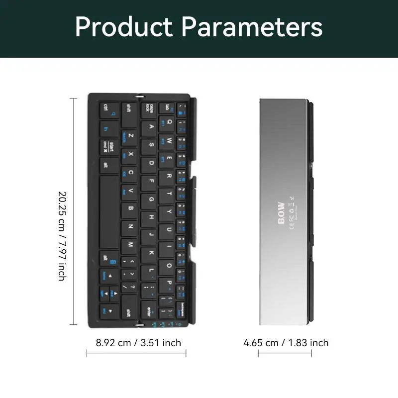 Charging Wireless Bluetooth-compatible Keyboard, Foldable Keyboard with Hidden Stand & Bag, Portable Keyboard for Phone & Tablet, Gift Ideas, Computer Accessories 1
