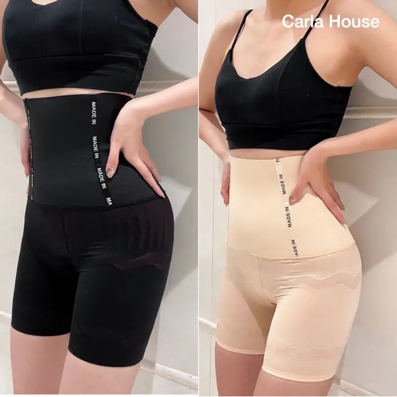 Combo 2 Quần Gen Cạp Cao Chống Cuộn Nữ Nâng Mông Định Hình Carla Kem ÁO 1