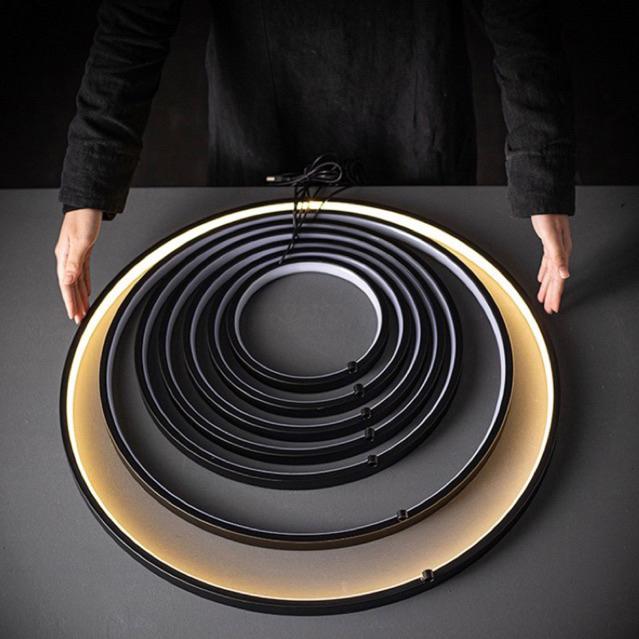 Đèn LED vòng Tròn - Trang trí, Decor lũa, tượng phong thủy- Màu Vàng ấm