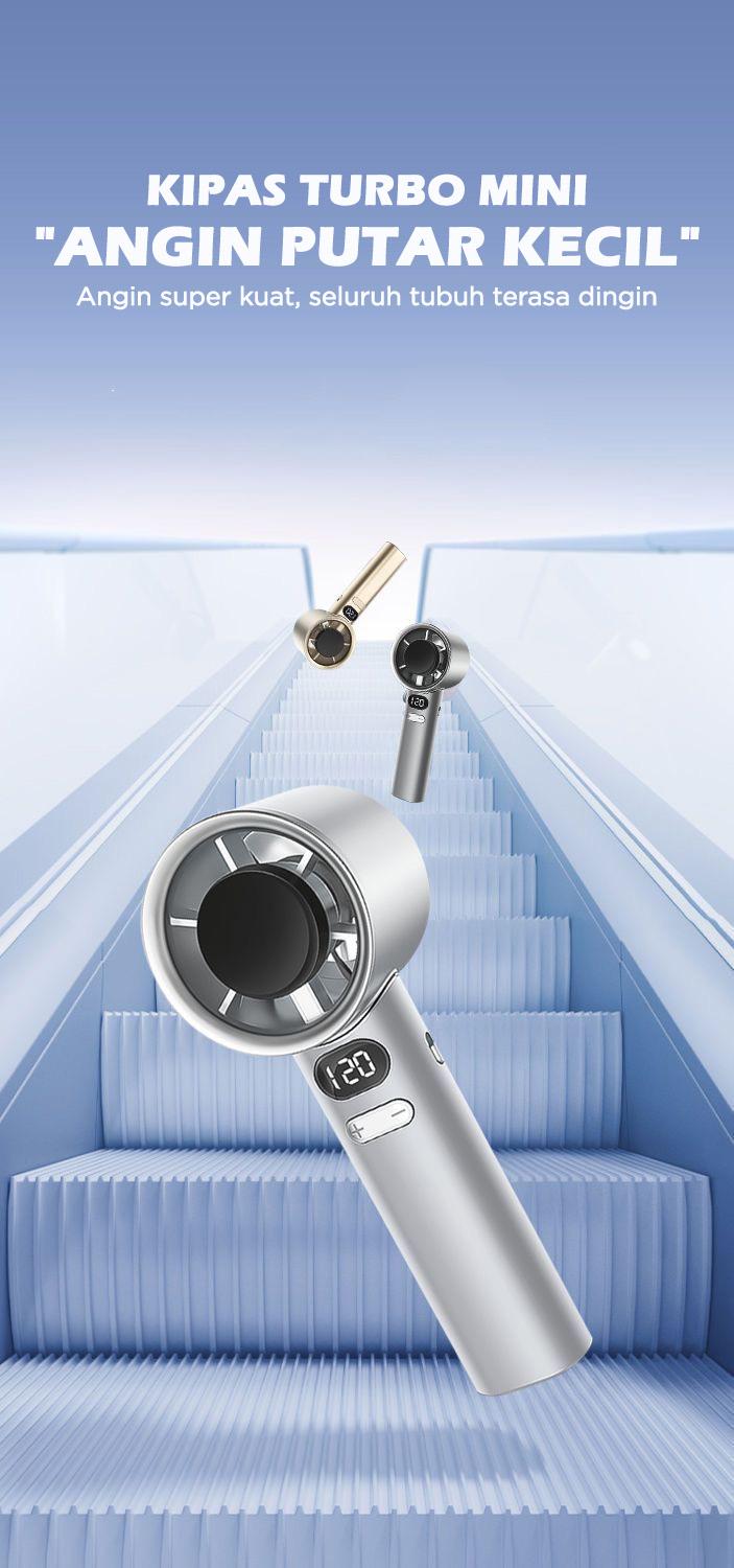 Sonix Mini Fan SF04 Kipas Angin Portable Genggam Strong Cooling Turbo Fan High Speed 120 Gear Wind Digital Display Adjustable Wind 3000mAh | Kekinian