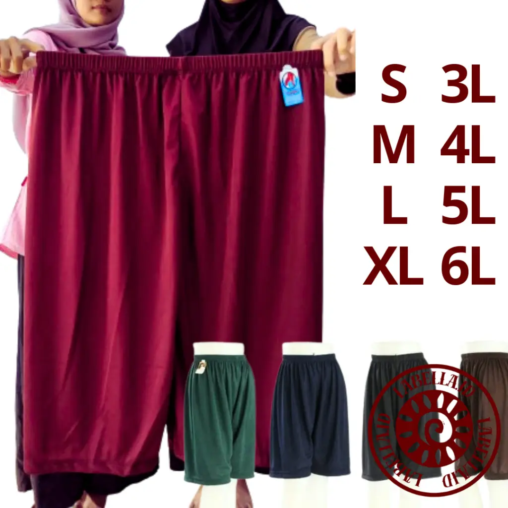 GROSIR 3 PCS JUMBO CELANA LEGGING PENDEK STRIT SHORT JUMBO S M L XL 3L 4L 5L LAB96