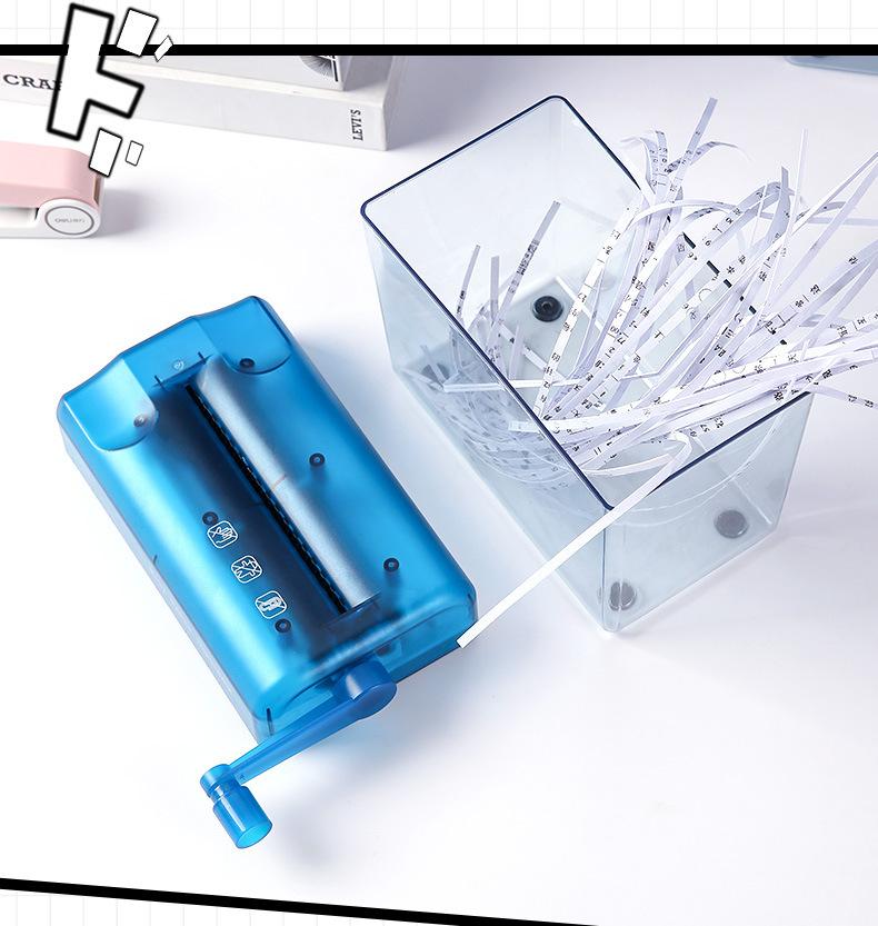 Product Introduction of Office And Household Small Manual Shredder, Mini A6 File Hand Shredding Tool 8