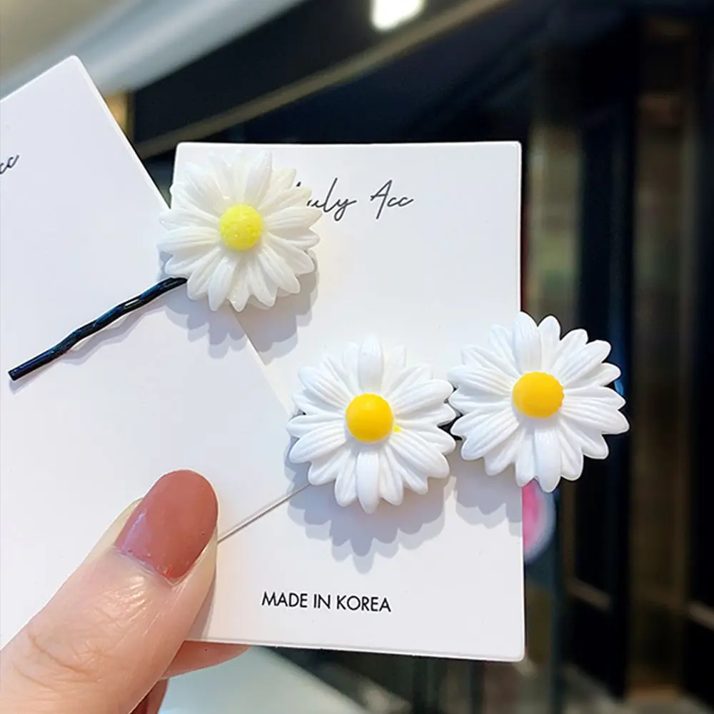 Cute Fashion  Women Girls White Barrettes Flower Clip Hair Clips Hairpins