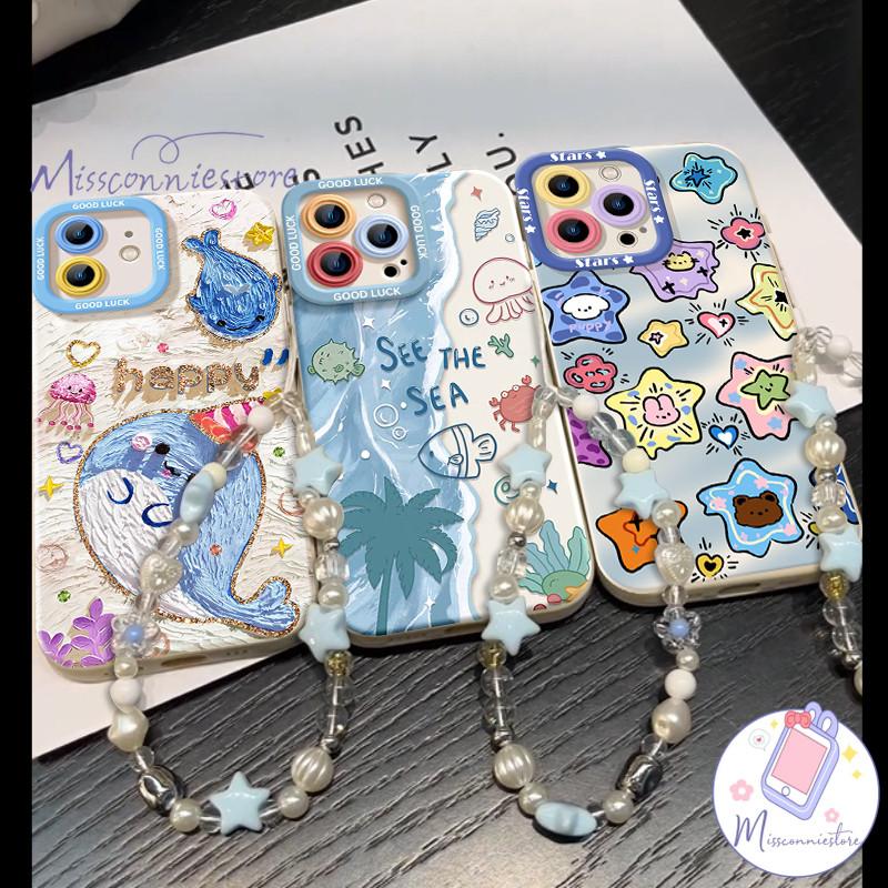 Ốp Lưng Cho Vivo Y19S Y17s Y03 Y29S Y17 Y28 V40 Y36 Y04 Y35 Y15 Y27s Y18 Y02 Y20 Y16 Rong Biển Sao Biển Trái Tim Cá Voi Sứa