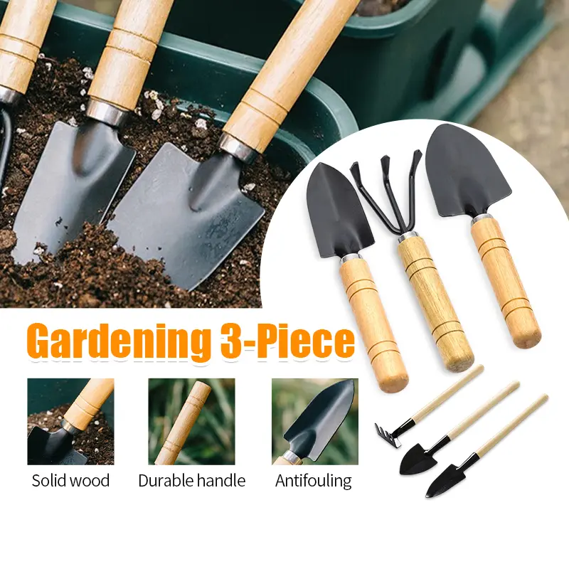 Combo Bộ 3 Món Dụng Cụ Làm Vườn To (xẻng Làm Vườn-xới Đất-cào Đất)