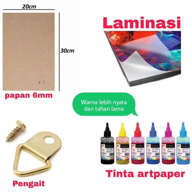 CETAK FOTO 10R (20X30) MEDIA PAPAN MDF ANTI AIR CETAK FOTO MDF MURAH Gantungan 2