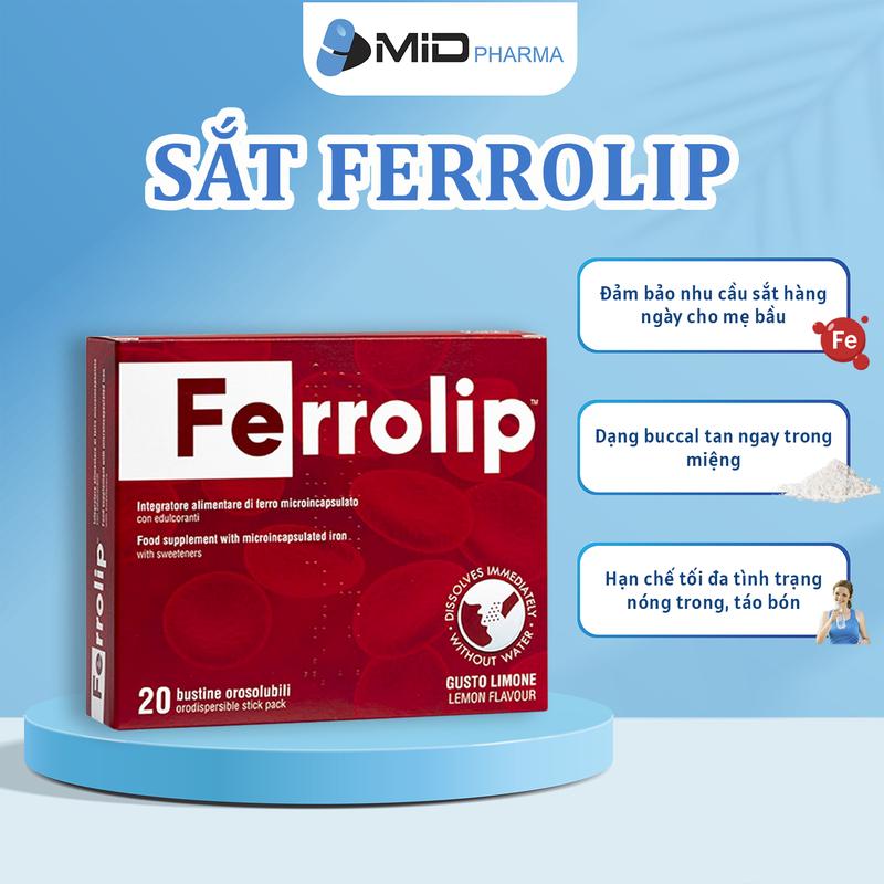  Sắt Bầu Ferrolip Sắt Sinh Học Bổ Sung Sắt Cho Mẹ Bầu Sau Sinh Và Người Thiếu Máu Sắt Hộp 20 Gói 