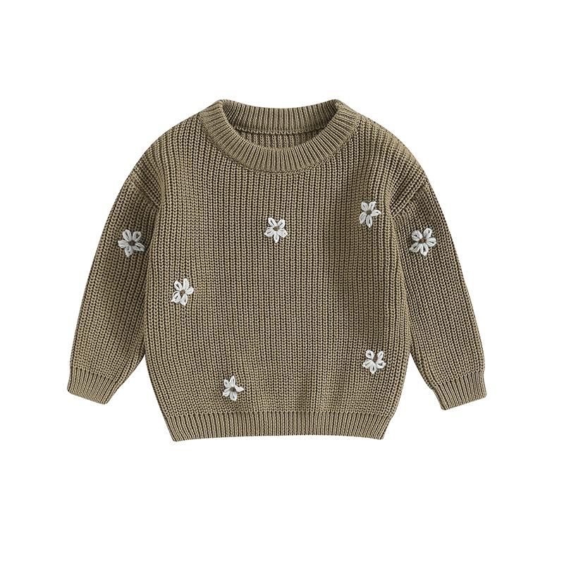 Product Introduction of Baby Girl Sweater, Long Sleeve Crew Neck Flower Winter Warm Knit Pullover Sweater Infant Clothes 46