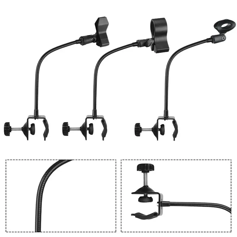 Flexible Micr Gooseneck Stand with Desk Clamp for Radio Broadcasting ...
