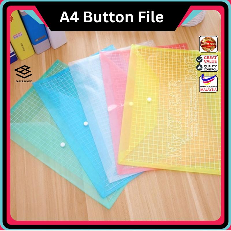 Thick A4 Button File Folder File Bag Office Document Folder Student ...