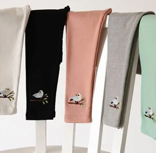 LBSJK Celana Legging Fashion Anak Panjang Elastis Motif Bordir Bahan Katun Perempuan Impor 2