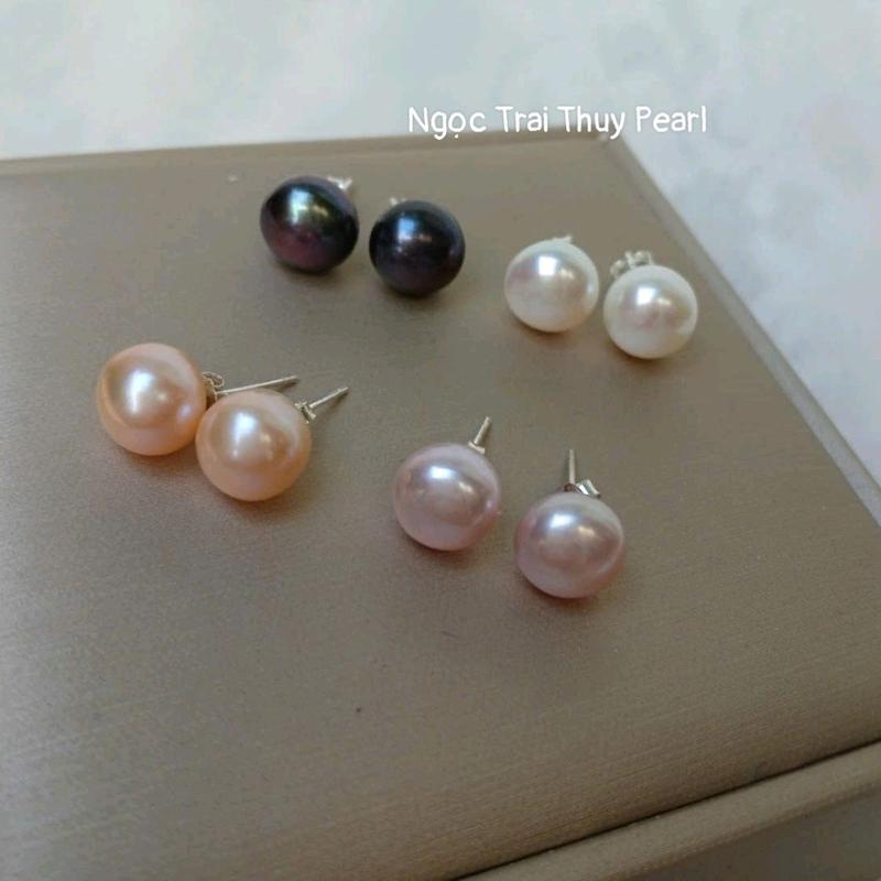 Bông tai nụ ngọc  trai size 9-10li ( loại xà cừ đẹp) 6