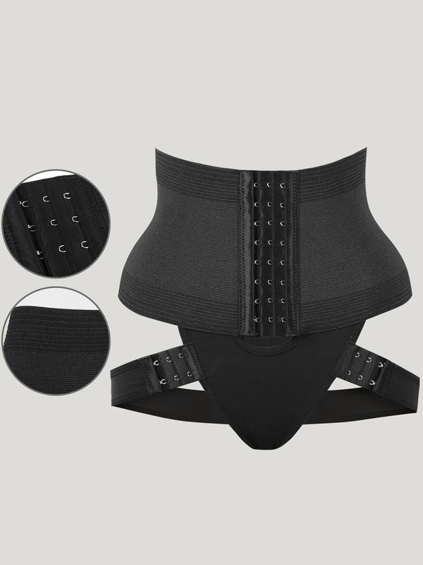Women's High Waist Tummy Control Butt Lifting Shapewear Thong, Adjustable Hook & Eye Cut Out Shapewear Bottoms, Ladies Shaper for Daily Wear 0