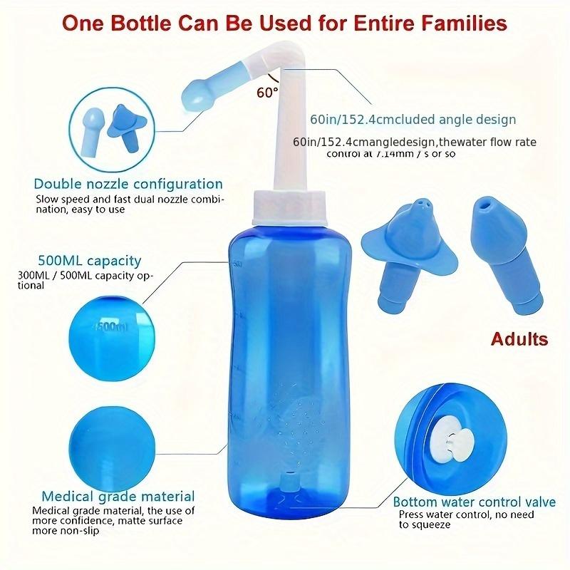Nasal Wash Bottle: 300/500ml Neti Pot Sinus Rinse Bottle for Adult ...