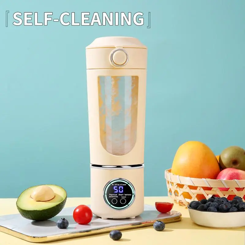 USB Rechargeable Portable Blender & Juicer, 1 Count Easy To Clean Fruit & Vegetable Juicer, Stainless Steel 12 Blade System & Protective Plate Juicer, Water Bottles 4