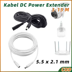 Kabel Power DC 12V Kabel Ekstensi 3/5/10/15 Meters Sambungan Kabel Extension Pria ke Wanita Untuk CCTV Router Power Extension | 3-15M DC 12V Power Cable Extension 5.5*2.1mm