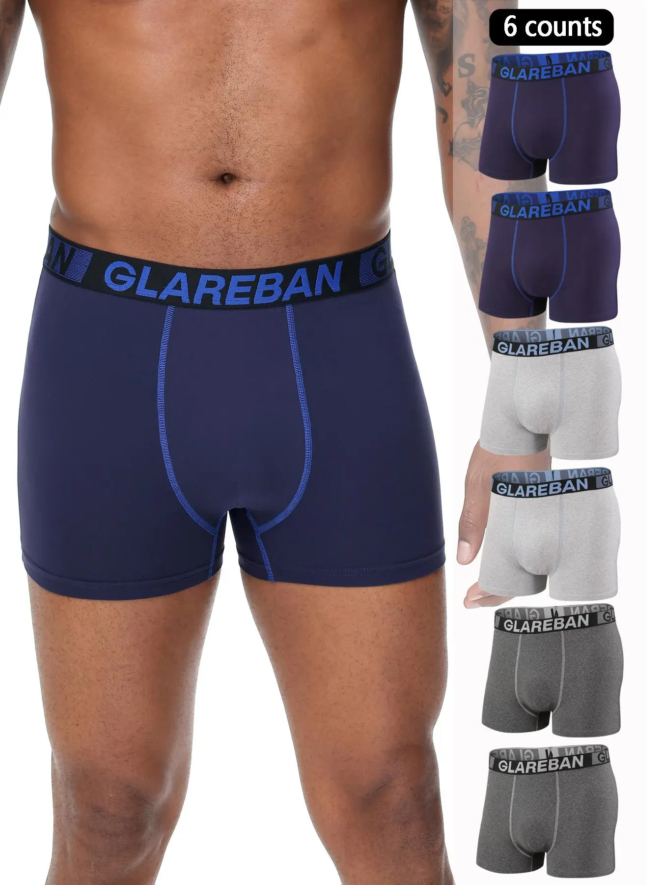 Men's Letter Tape Boxer Brief, Casual Comfy Breathable Underwear for Daily Wear, Men's Underwear for All Seasons