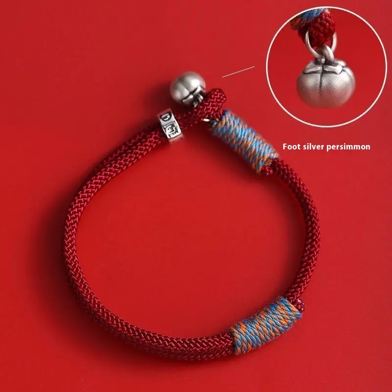 New Persimmon Ruyi Bracelet Women's Chinese Red Weaving Minimalism