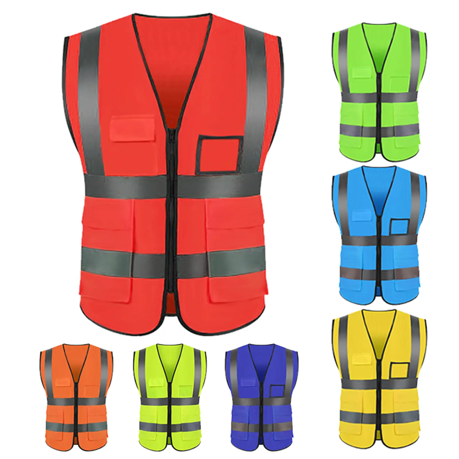 Áo Vest Phản Quang, Vải Thoáng Khí, Bảo Vệ An Toàn Ngoài Trời