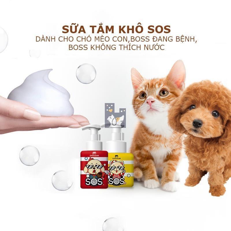 Sữa Tắm Khô Cho Mèo SOS - Bọt Tắm Khô Cho Mèo Chai Xịt 250ml 1
