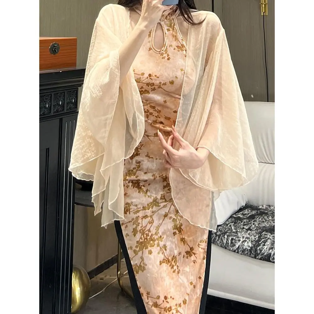 Áo Khoác Chống Nắng Voan Phong Cách Trung Quốc Mới, Dành Cho Nữ, Áo Choàng Mùa Hè, Áo Cardigan Khăn Choàng Nhỏ Dễ Phối Đồ Thoáng Khí Và Nhẹ, Bộ Thu Thập 6547 Người