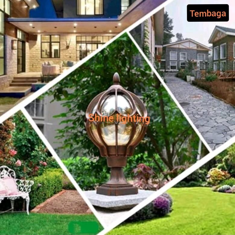 Lampu pilar klasik outdoor waterproof dinding pagar E27 1