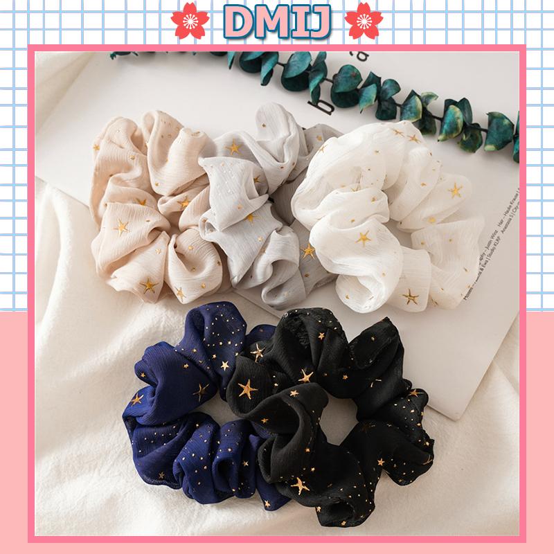 Cột tóc vải scrunchies đính sao dây buộc tóc scrunchies nhiều màu