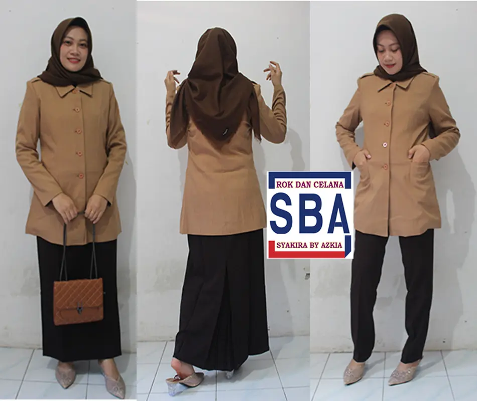 Blazer pramuka guru dan pembina setelan rok dan celana ukuran SS sampai 8L Brand Azkia #seragam #setelanblazer #blazer Seragam Kerja Wanita