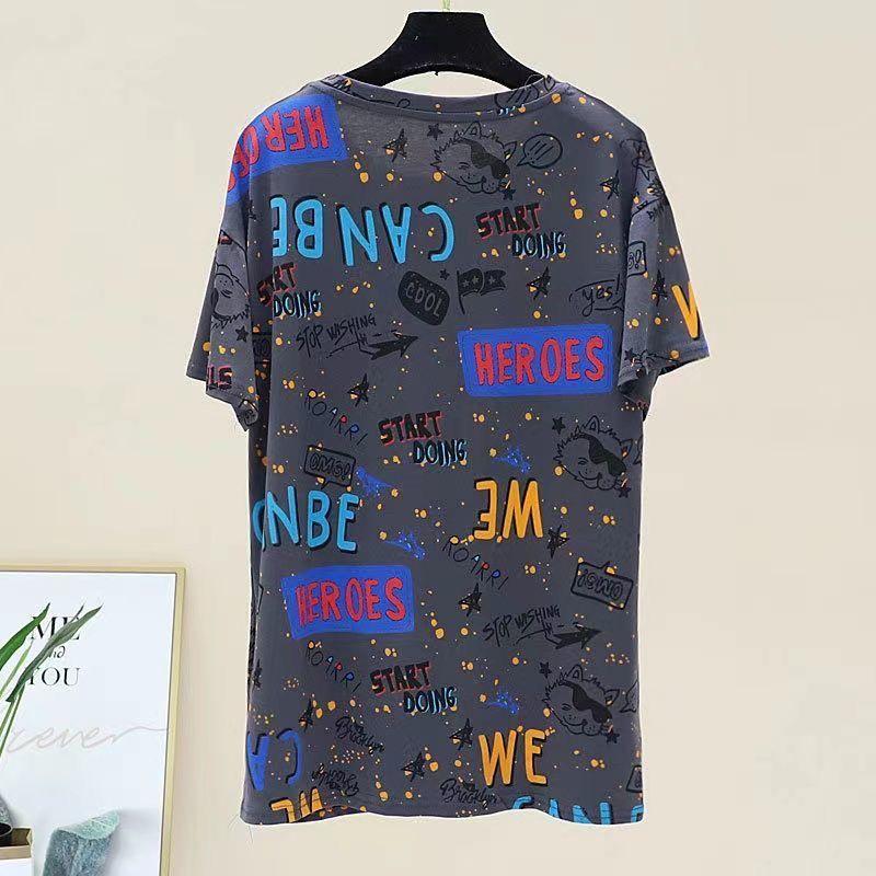Product Introduction of Áo Thun ngắn Tay Phong Cách Hàn Quốc Mùa Hè Mới, Ngoại Cỡ, Dành Cho Nữ, Dáng Rộng Vừa Vặn, Quần Áo Ngoại Cỡ, Áo Giấu Bụng, [Đánh Giá Tích Cực 1004] 20