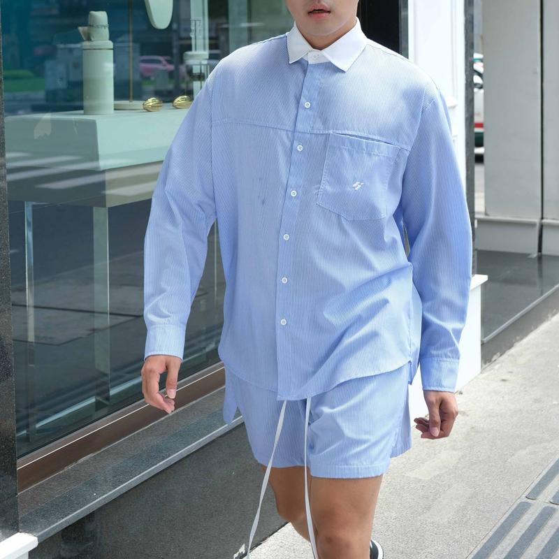 SET SƠMI KẺ SỌC BEST SELLER | POPLIN SET DÀNH CHO CẢ NAM NỮ Menswear Áo Kate 2