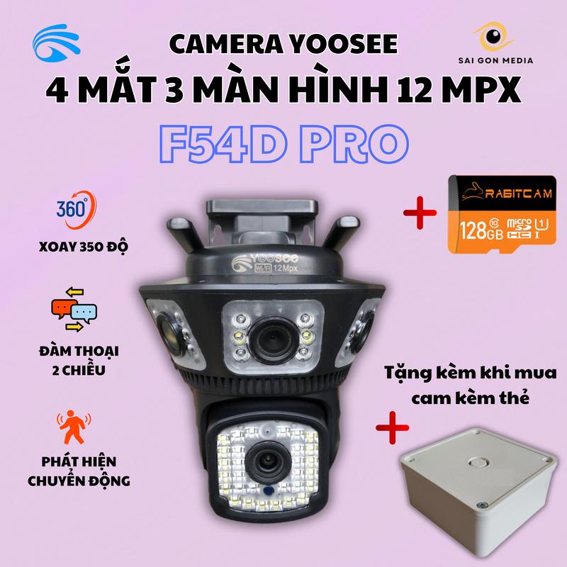 Camera Wifi Yoosee Ngoài Trời 4 MẮT 3 Màn Hình 12MP Xoay 360 Độ Chống Nước SG MEDIA